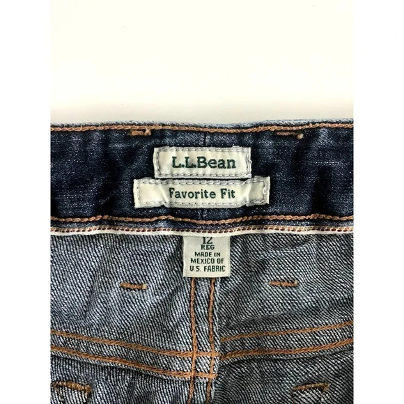 L.L.Bean Womens 12Reg Favorite Fit Denim Blue Jeans - Picture 3 of 10